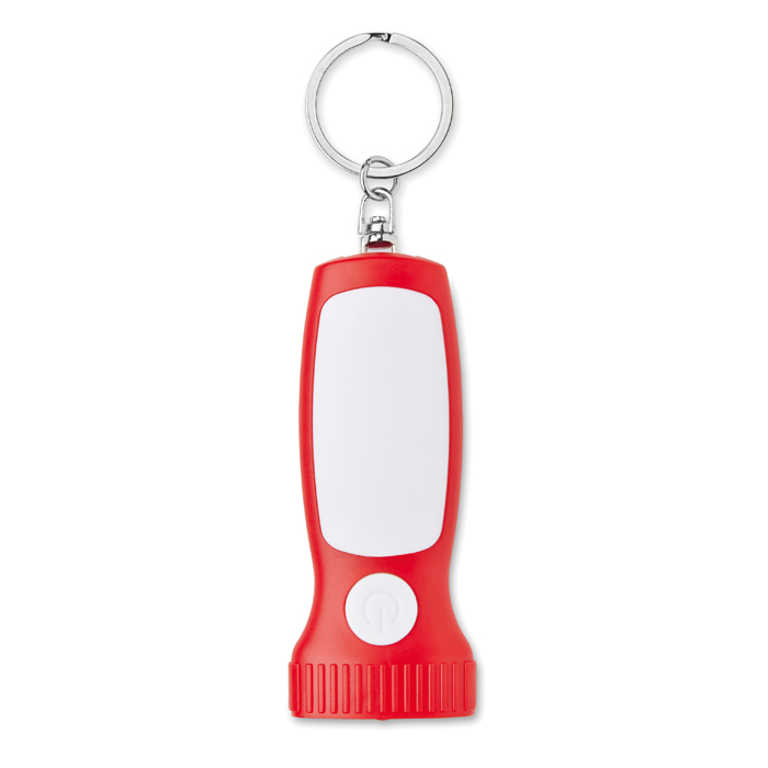 Key ring light in torch shape in red