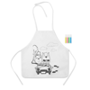 Non Woven Apron With 4 Markers in white