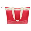 Beach bag combi 600D/canvas in red