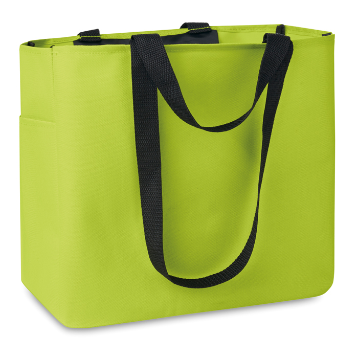 600D Polyester shopping bag in lime