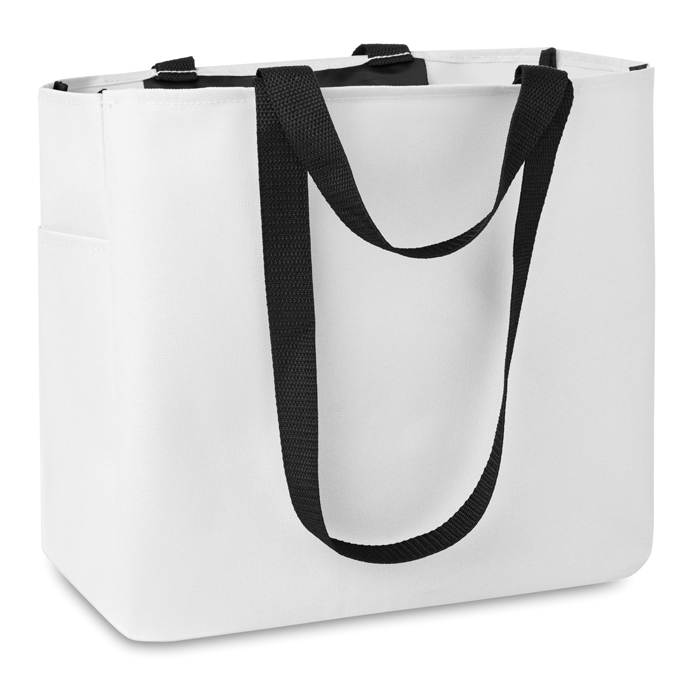 600D Polyester shopping bag in white
