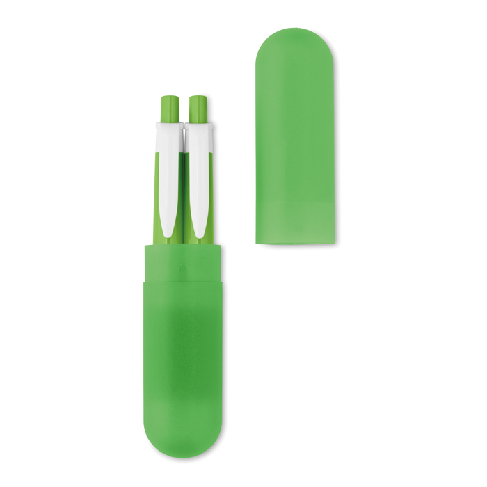 Pen Set In Tube Shaped Box in lime