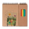 Colouring set with notepad in Brown