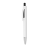 Push button pen with white bar in black