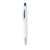 Push button pen with white bar in blue