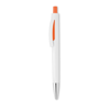 Push button pen with white bar in orange