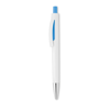 Push button pen with white bar in turquoise