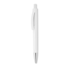 Push button pen with white bar in white