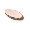 Oval board with bark in Brown