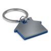 House shape plastic key ring in Blue
