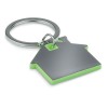 House shape plastic key ring in Green