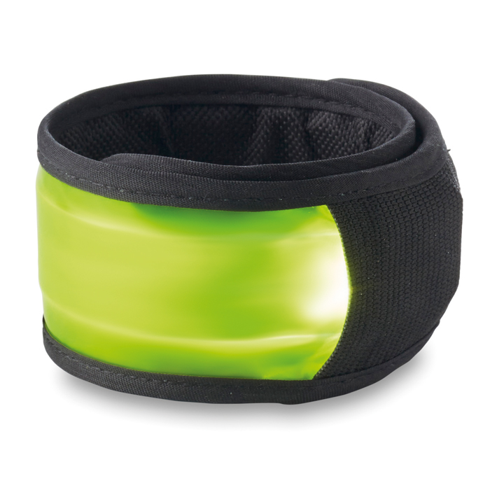 Arm snap strap with light in lime