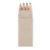 4 mini coloured pencils in beige