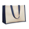 Jute and canvas shopping bag in Blue