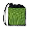 Sports towel with pouch in lime