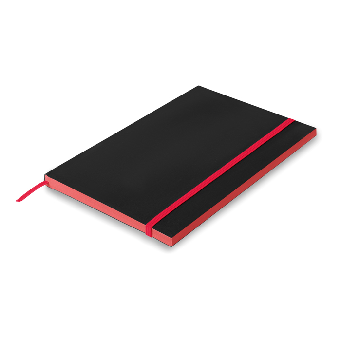 A5 Paper cover notebook lined in red