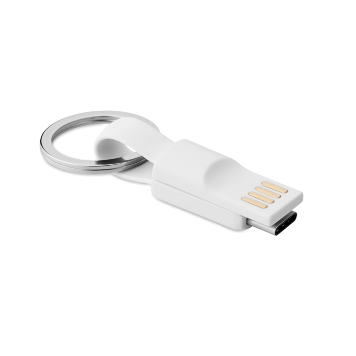 Key Ring Type C Cable in white