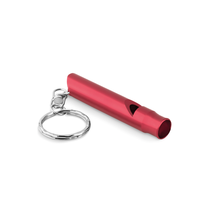 Aluminium Whistle Key Ring     Mo9204-03 in red
