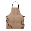 Apron in leather in Brown