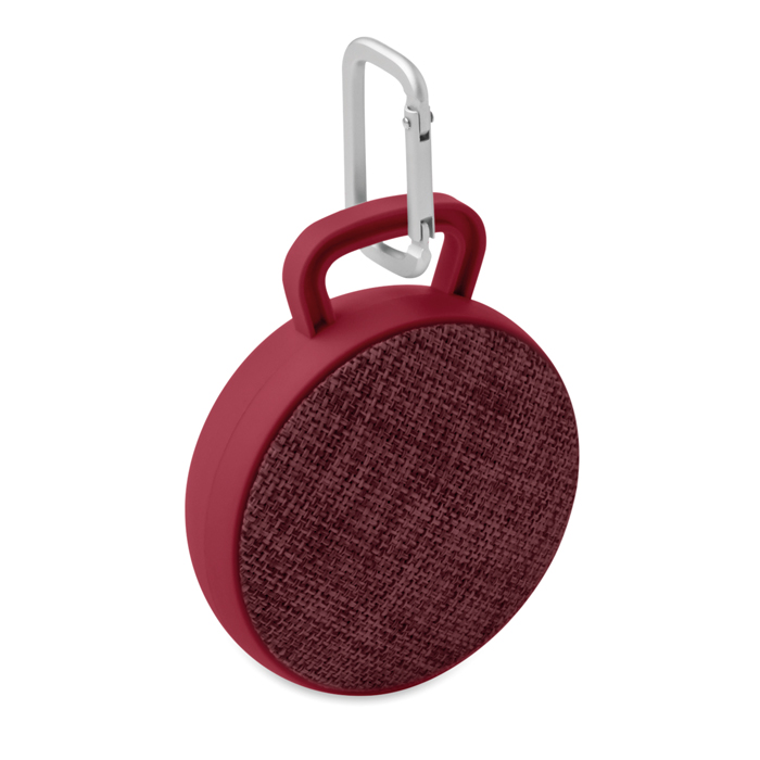Fabric Round Bluetooth Speaker in burgundy