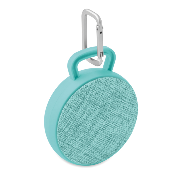 Fabric Round Bluetooth Speaker in turquoise