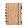 Bamboo notebook with pen lined in Brown