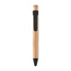 Bamboo/Wheat-Straw ABS ball pen in Black