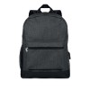 600D 2 tone polyester backpack in Black