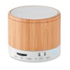 Round Bamboo wireless speaker in White