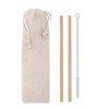 Bamboo Straw w/brush in pouch in Brown