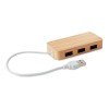 Bamboo USB 3 ports hub in Brown