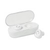 TWS earbuds with charging box in White