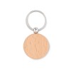 Round wooden key ring in Brown