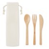Bamboo cutlery set in Brown