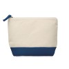Bicolour cotton cosmetic bag in Blue