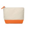 Bicolour cotton cosmetic bag in Orange