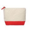 Bicolour cotton cosmetic bag in Red