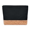 Cork & cotton cosmetic bag in Black