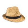 Natural straw hat in Black