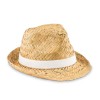 Natural straw hat in White