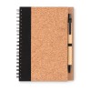 Cork notebook with pen in Black