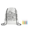 Non woven kids bag with pens in White