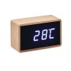 LED alarm clock bamboo casing in Brown