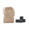 4 stone ice cubes in  pouch in Brown