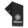 Embroidered Cotton Golf Towel in Black
