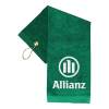 Embroidered Cotton Golf Towel in Green