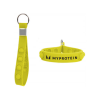 Fidget Popper Silicone Strap Keyring in Yellow