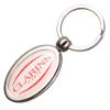 Oval Zinc Alloy Domed Keyrings in Silver