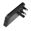 USB and USB-C Folding Plug in Black