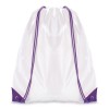 White Coloured Trim Pegasus Drawstring Bag in Purple